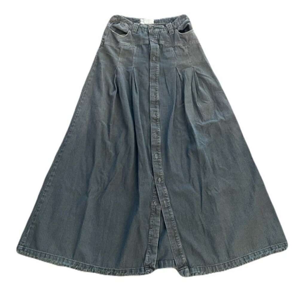 Free People 25 Faded Black Fringed Maxi Skirt